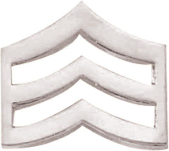 Blackinton Small Sergeant Chevrons with Smooth Nickel finish